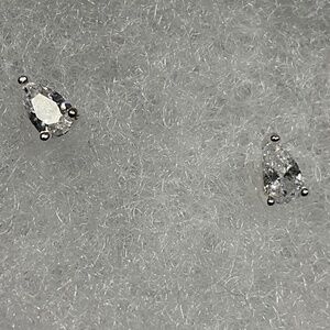 Sterling Silver stud earrings with a clear stone